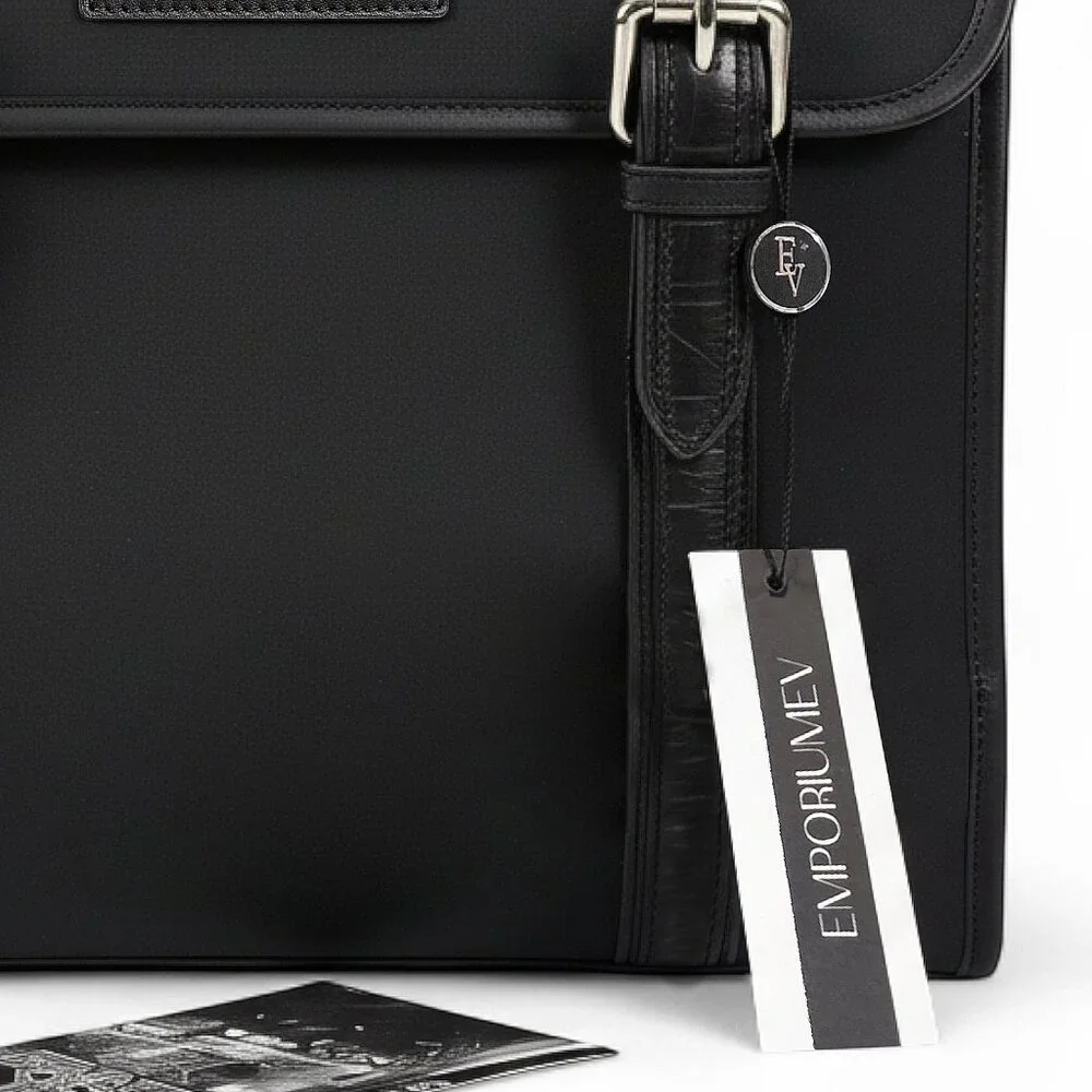 John Varvatos U.S.A. Remy iPad Sleeve M04154B Black Leather Trim Tablet Case